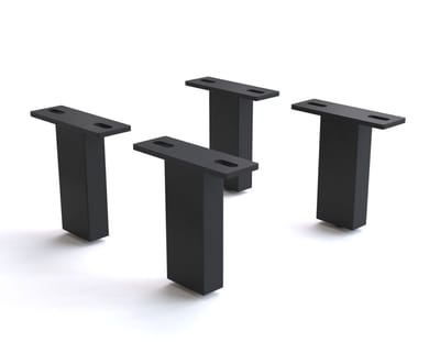 Poot vierkant metaal zwart 12,5 cm voor alle soorten meubels (set van 4)