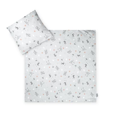 Julius Zöllner babybeddengoed jersey - Savanne grau, maat 80x80 + 35x40 cm