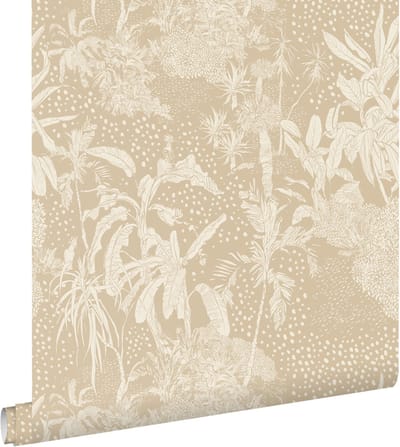 ESTAhome behang tropische bladeren lichtbeige - 50 x 900 cm - 139888