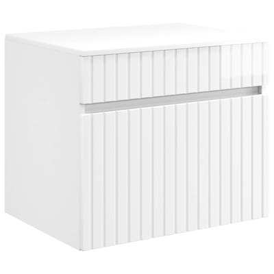 vidaXL - Wandgemonteerde - Badkamerkast - Hoogglans - Wit - 59 - x - 44,5 - x - 50 - cm