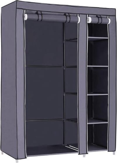 MIRA Home Kledingkast – Stalen Kledingkast – Basic – Staal – Grijs - 110x45x175
