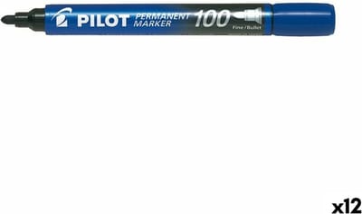 Permanente markeerstift Pilot SCA-100 Blauw 1 mm (12 Stuks)
