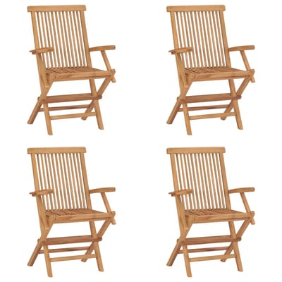 vidaXL - Klapstoelen - 4 - stuks - van - massief - teakhout