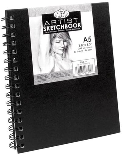 R&L Spiral Hardcover Sketchbook A5 - 80 Sheets