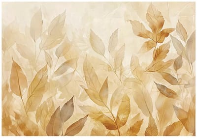 WALLARENA - Fotobehang - 150x105 cm - gouden bladeren abstract fototapete voor slaapkamer en salon van bevlieshang
