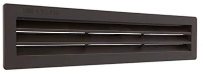 Rechthoekig kunststof ventilatierooster 305 x 60 mm voor inbouw