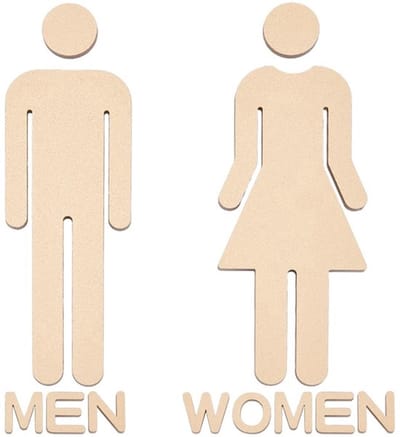Toiletidentificatieborden Heren Dames Geborsteld Badkamerbord Gouden Acryl Badkamerbord Stickers Deursignalering Decoratie Zelfklevende Wasruimte Bord voor Bedrijven Restaurant Parkeerplaats Toilet