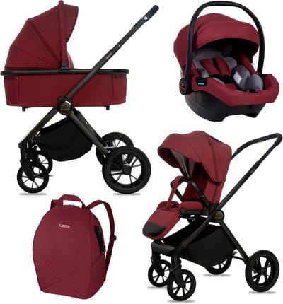 BabyLux® Kinderwagen 3in1 Set BOLDO, Opvouwbare Lichtgewicht Kinderwagenset Incl. Reiswieg, Buggy, I-Size Baby-Autostoeltje, Luiertas En Meer Accessoires, 4 Ligstanden, 0-22kg, Uv-Bescherming 50+