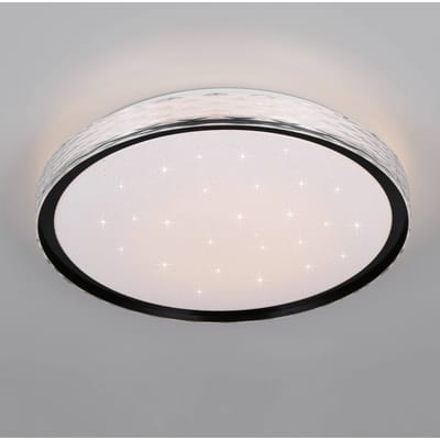 Reality Leuchten LED plafondlamp Varda, zwart, Ø 39 cm, afstandsbediening