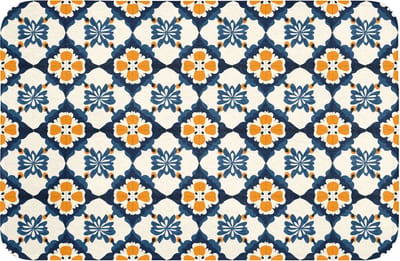 Badmat 60x40 cm - Antislip - Klassiek - Geometrisch - Blauw - Badmatten voor badkamer - Badkamermat - Douchemat - Badkamer mat