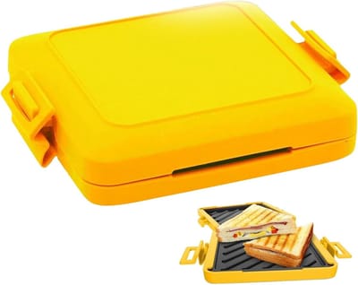 Magnetron Toastie Maker - Sandwich Grill - Snelle Lunch Maken - Vaatwasmachinebestendig - 18 x 14 cm - Geel
