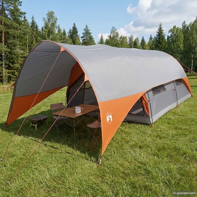 vidaXL - Tunnel - Tent - met - Waterdichte - Regenhoes - 10-persoons