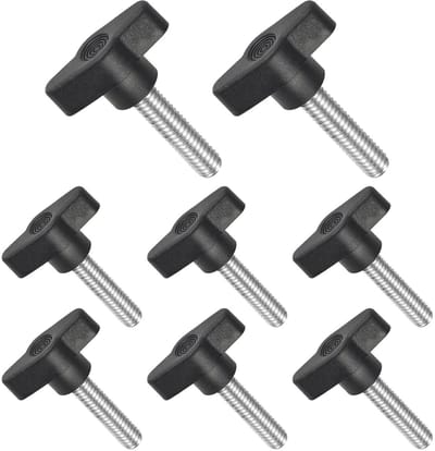 T-knop met geknurlde schroeven voor bevestiging, zwarte handgreep, M8*35mm, ideaal voor meubels en klussen