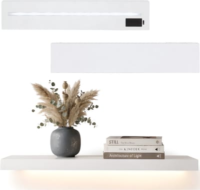 Lomera Wandplank met LED Verlichting - Wandplank met Verlichting - Wandplank met Licht - Wandplank LED - Wandrek met LED Verlichting - Wandrek met Verlichting - Wandplank Wit met LED - Wandplank Wit