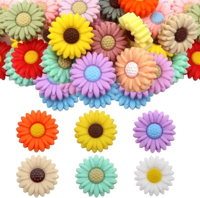 20 Stuks Silicone Kralen in Bloemvorm 30mm Kleurrijke Spacers voor Armbanden, Kettingen en Sieraden Maken