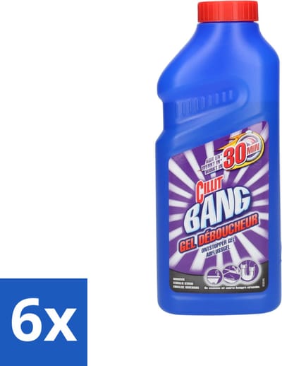 Cillit Bang - Gel Ontstopper - Voor Keuken, Badkamer en Toilet - Werkt in 30 Minuten - Voordeelverpakking - 6 stuks