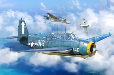 HobbyBoss Modelbouwpakket Vliegtuigen - 87274 Grumman TBM-3 Avenger - Propeller Vliegtuig Plastic - 1:72 - Modelbouw