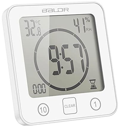 Digitale Badkamerklok met Temperatuur en Vochtigheid | LCD Display, Timer & Alarm