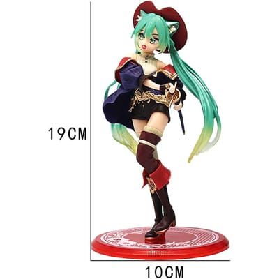 Hatsune Miku Desktop Schattige Actiefiguur 11cm Neko T-shirt Versie. Anime Figuur Kawaii Meisje Model Speelgoed Cadeau black
