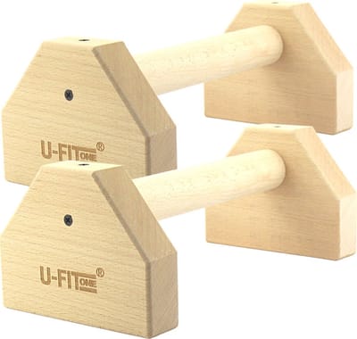 U Fit One Parallettes 30cm Push up Bars - Calisthenics - Push up grips - parallettes hout - Opdruksteunen - Opdruk steunen - Opdrukken - Dip bars - Fitness - Crossfit
