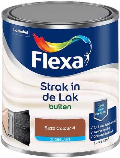 Flexa - Strak In De Lak Buitenlak Zijdeglans - Buzz Colour 4 - Mengverf - 1 L