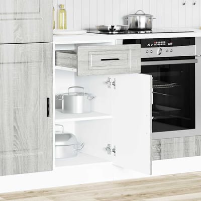vidaXL - Onderkast - "Porto" - bewerkt - hout - grijs - sonoma - eiken