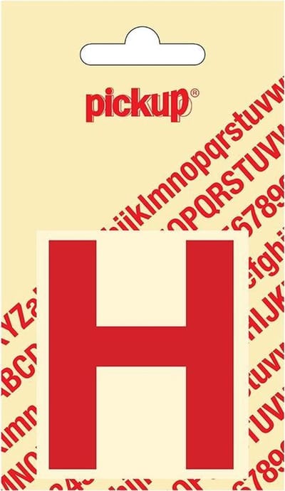 Pickup plakletter Helvetica 60 mm - rood H