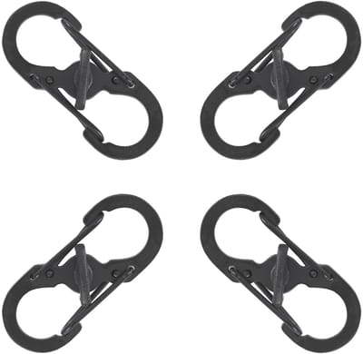 Dailygoods- Karabijnhaken 4 stuks - S-karabijnhaken - Roestvrij Staal - Antidiefstal Gesp - Outdoor/Camping - Veerbelast - Haak