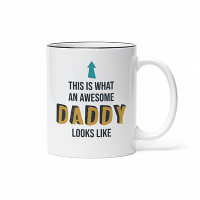 330ml Awesome Daddy Mok – “This Is What an Awesome Daddy Looks Like” – Leuk Cadeau voor Vaders, Verjaardag & Vaderdag
