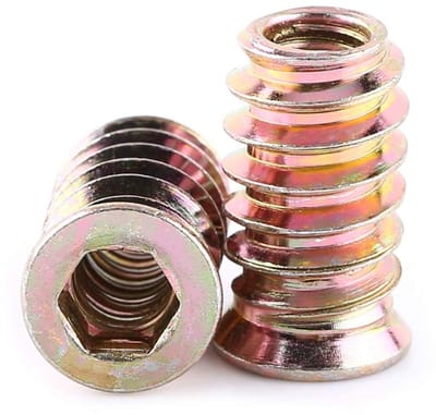 Dailygoods- Moer Assortiment 20 Stuks - Zinklegering Inzetmoeren - M6/M8/M10 - Meubelcombinatie - Geschikt voor Zacht Hout - Voorgeboord Gat - Inzetmoer