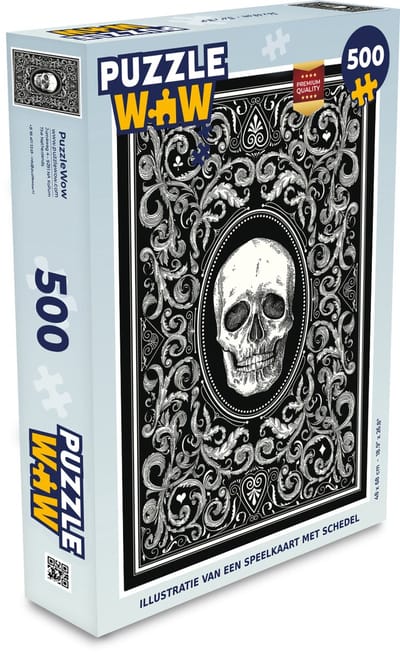 Puzzel Illustratie van een speelkaart met schedel - Legpuzzel - Puzzel 500 stukjes