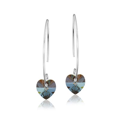 Montebello Oorbellen Liv HZ35 - Swarovski Hart - 925 Zilver Gerhod. - Ø10mm - 35mm