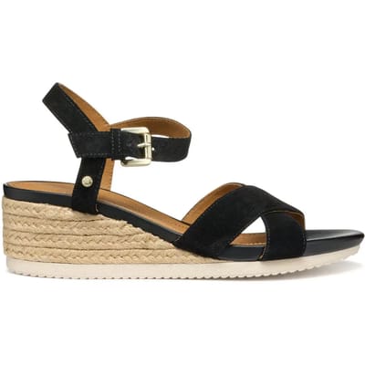 GEOX ISCHIA CORDA DAMES Sandalen - ZWART - Maat 38