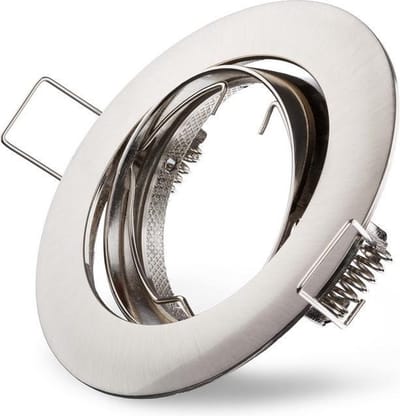 LEDmaxx Inbouwspot rond geborsteld ijzer kantelbaar voor GU10 | zaagmaat 68mm | GU10 | Max 1x50W exclusief