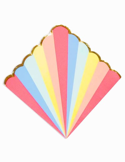 ARTYFETES - 16 papieren servetten pastel en goud gestreept 33 x 33 cm