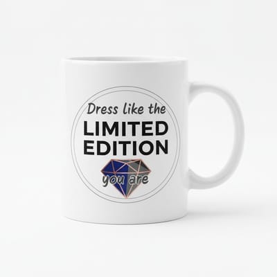 Inspirerende Tekst Mok 330 ml – “Dress Like the Limited Edition You Are” – Elegante Keramische Koffie- en Theemok