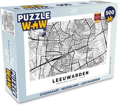 Puzzel Stadskaart - Nederland - Leeuwarden - Legpuzzel - Puzzel 500 stukjes - Plattegrond