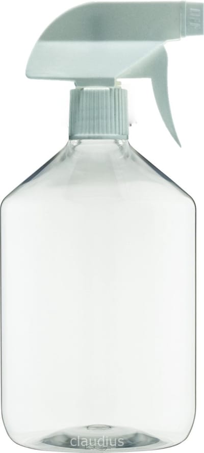 Lege plastic fles 500 ml PET apothekersfles transparant - met witte spraykop - set van 10 stuks - Navulbaar - leeg