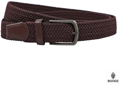 Boodz Gevlochten Elastische Riem Bruin | Maat