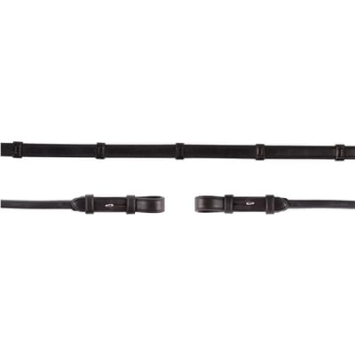 Teugel Rondgenaaid  antislip en stops 16mm blindesluiting Black/silver - Full