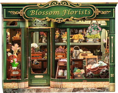 CuteBee - Book Nook - Modelbouwpakket - Houten 3D Puzzel - DIY Bouwpakket Volwassenen - Boekensteun - Blossom Florists CWGB403