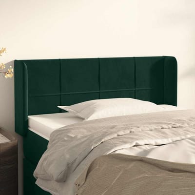 vidaXL - Hoofdbord - met - randen - 93x16x78/88 - cm - fluweel - donkergroen