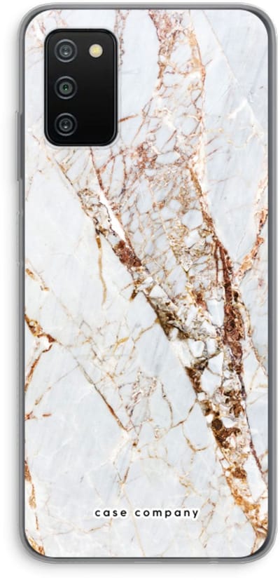Case Company® - Hoesje geschikt voor Samsung Galaxy A03S hoesje - Goud marmer - Soft Cover Telefoonhoesje - Bescherming aan alle Kanten en Schermrand