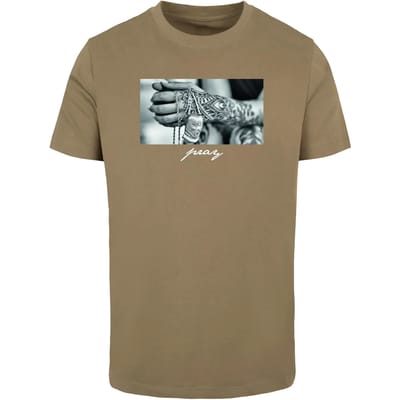 Mister Tee - Pray 2.0 Heren T-shirt - XS - Olijfgroen