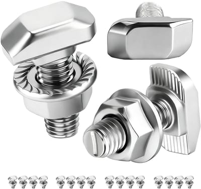 Hamerkopschroeven M6 - T-schroeven - Montage Profielen - Roestvrij Staal A2-70 - 16 stuks M6x30 - Zilver