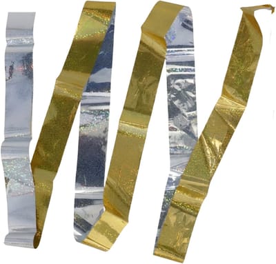 Gerimport Dans / turn lint - 44 cm - turnlint in geel / zilver - glanzend - gymnastiek speelgoed