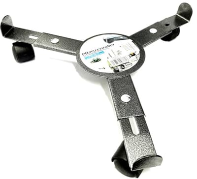 Verstelbare metalen plantenroller met 3 wielen, rond, Ø 25-30 cm