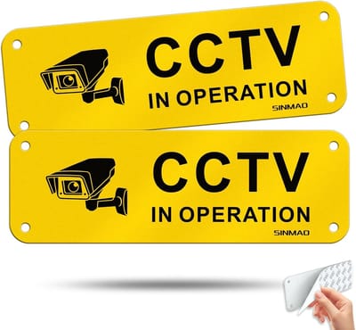 Waarschuwingssticker Camera - Camerabewaking Melding - Veiligheid Vergroten - Reflecterend Aluminium - 15x5 cm - Zwart Geel