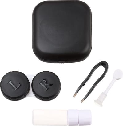 WiseGoods Premium Lenzendoosje - Reisset Lenzenbakje - Lenshouder - Lenzen Doosje - Ooglenzen Bakje - Opbergbakje Reizen - Zwart