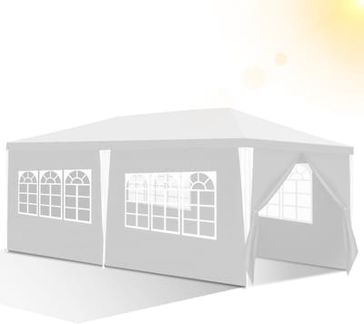 Partytent Paviljoen Zijwanden bruiloft receptie partytent PE feesttent eenvoudige montage 3x6m Wit